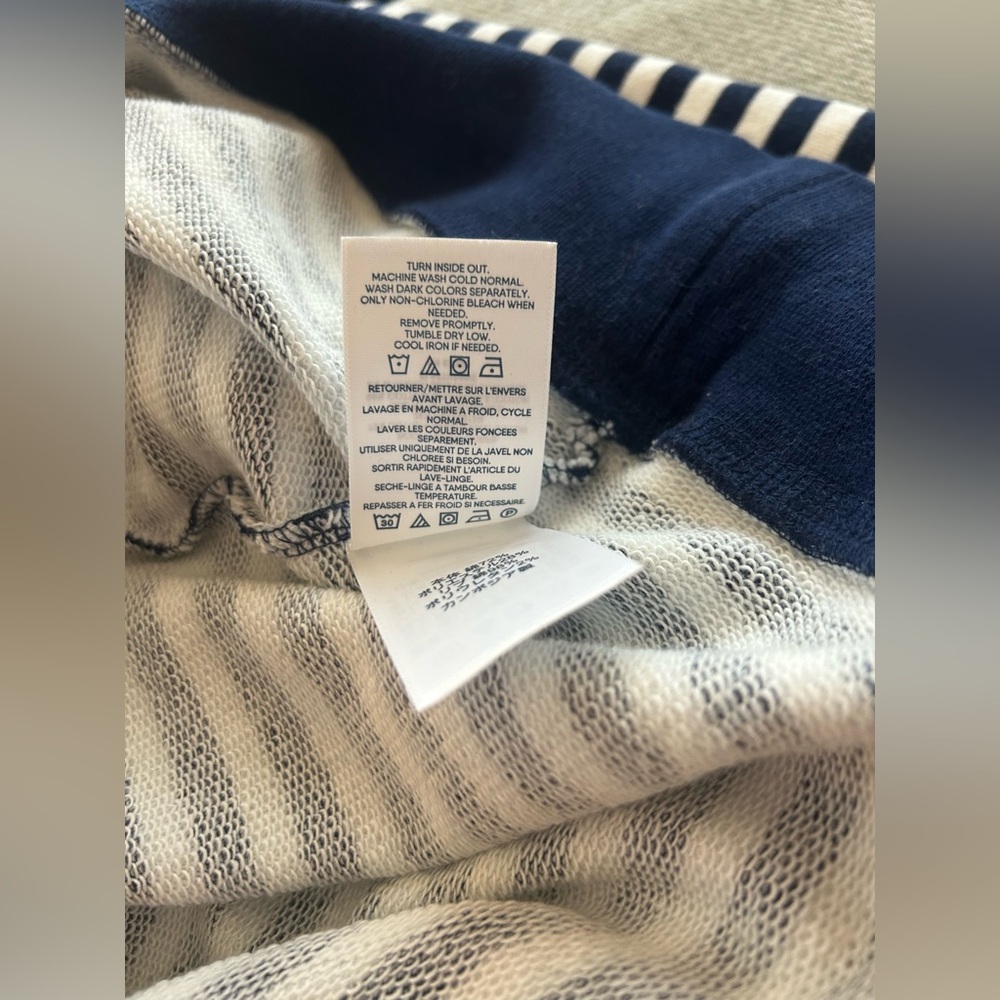 Lands End Serious Sweats Nautical Blue & White Mens Sweatshirt Sz M/T - Picture 7 of 9